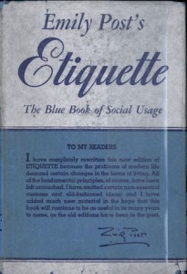 Early edition of Emily Post Etiquette